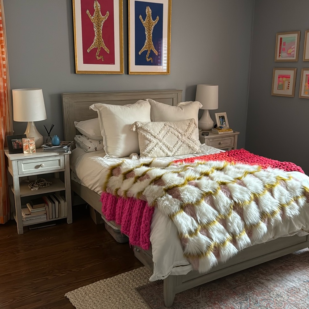 Anthropologie Geo Print Fur Throw